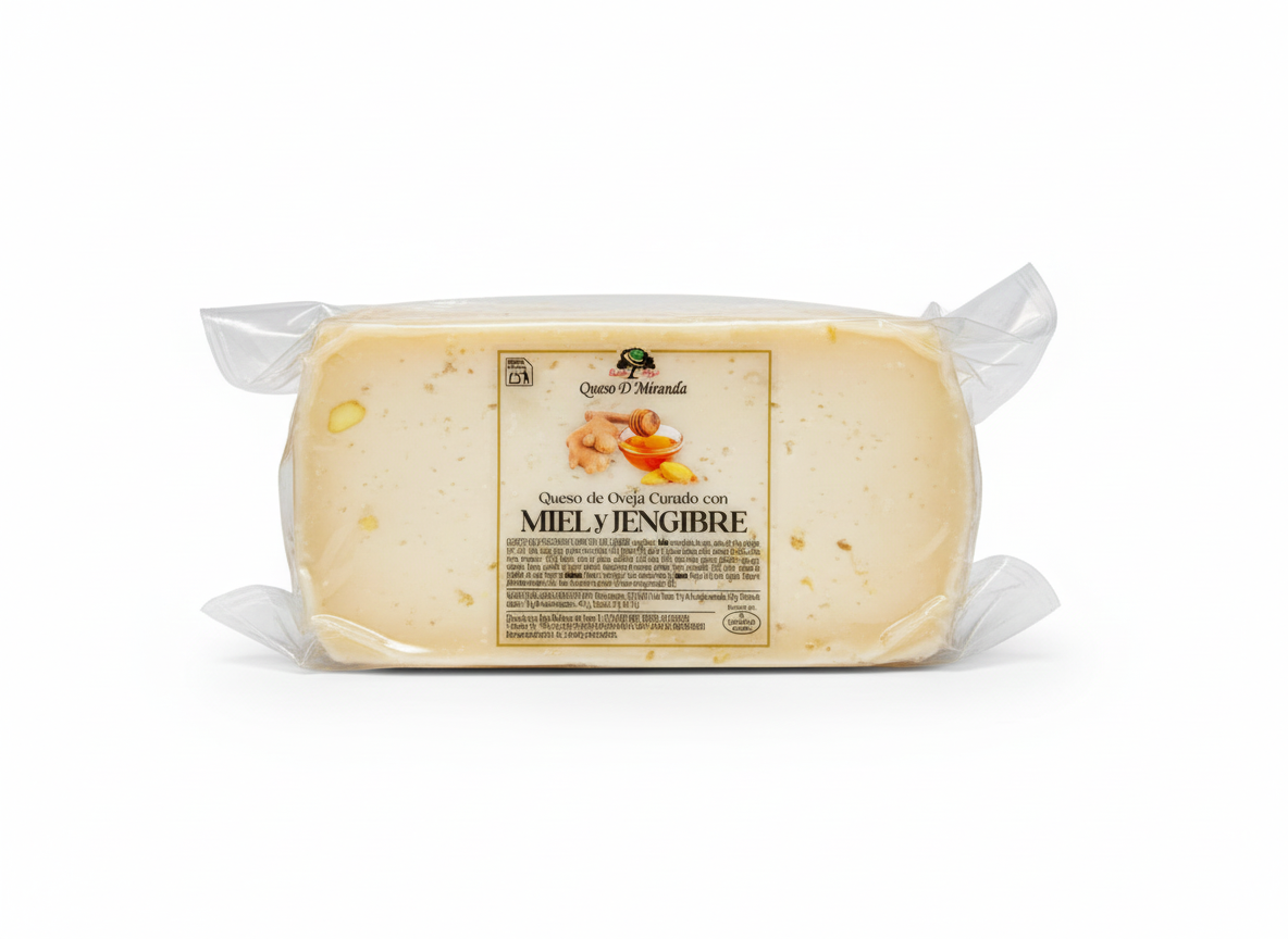 Queso de Oveja Curado con Miel y Jengibre. Quesos D'Miranda